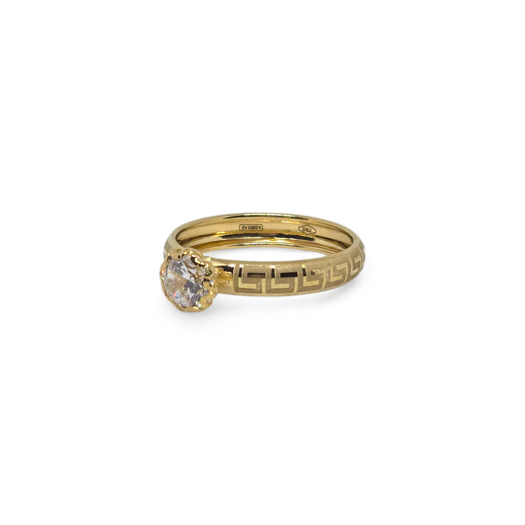Anello in Oro Giallo 750 con design greco