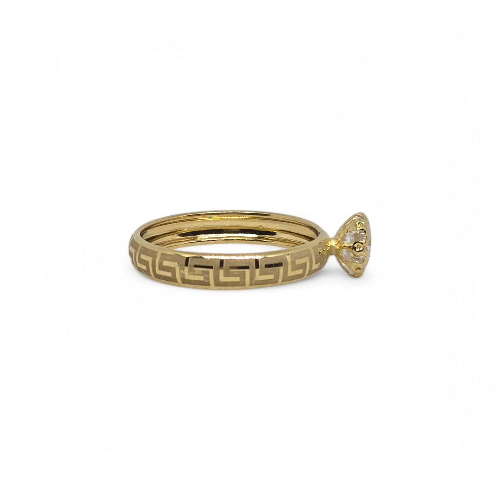 Anello in Oro Giallo 750 con design greco