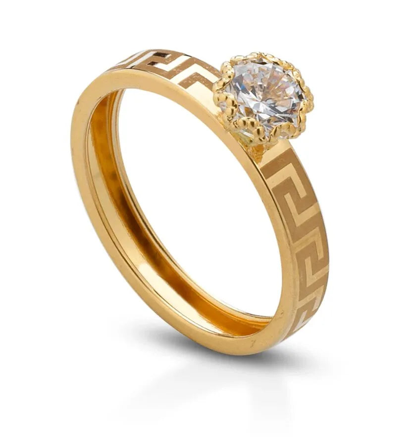 Anello in Oro Giallo 750 con design greco
