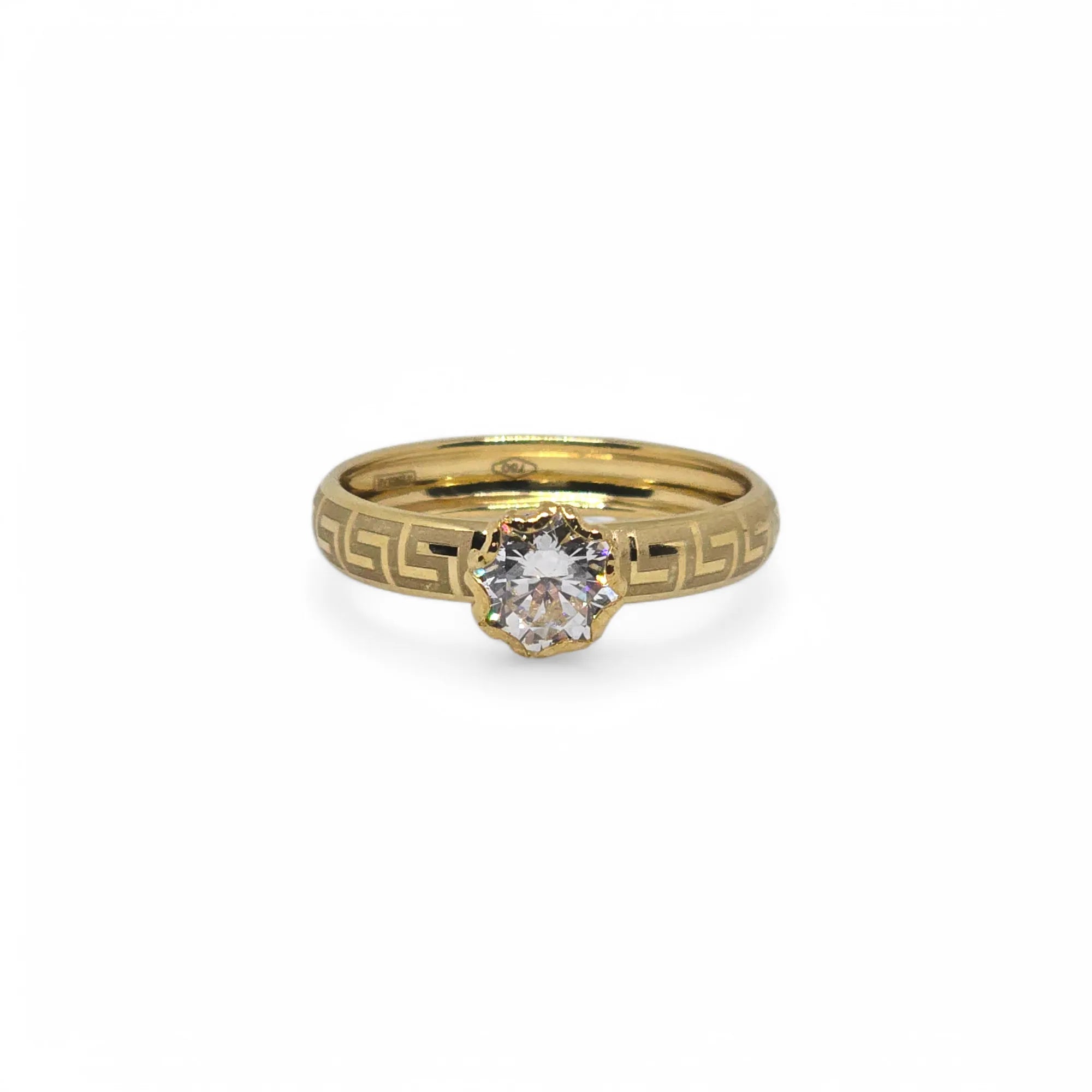 Anello in Oro Giallo 750 con design greco