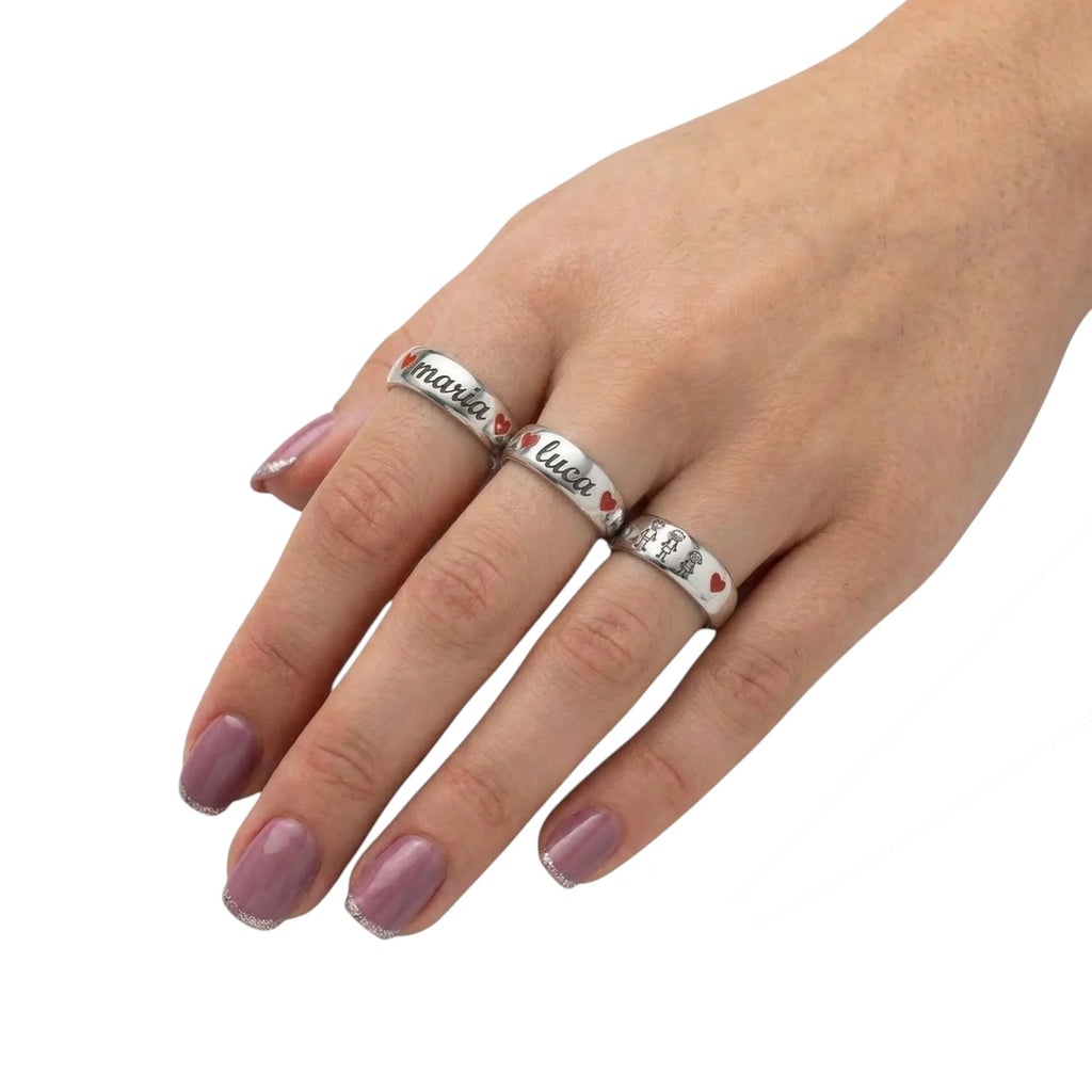 Personalisierter Ring aus Sterlingsilber 925 mit kostenloser Gravur