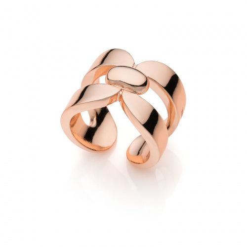 Anello in bronzo dorato rosa Square Unoaerre donna 2032