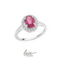 Anello in oro 18Kt con rubino e diamanti Donnaoro lar12080.006