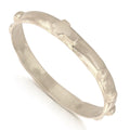 Anello in oro bianco modello rosario lucido