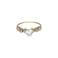 Anello sfere in Oro 18kt Pietra bianca a forma di cuore