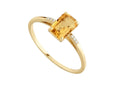 Kioto Damenring aus 9kt Gelbgold mit Citrin-Topas