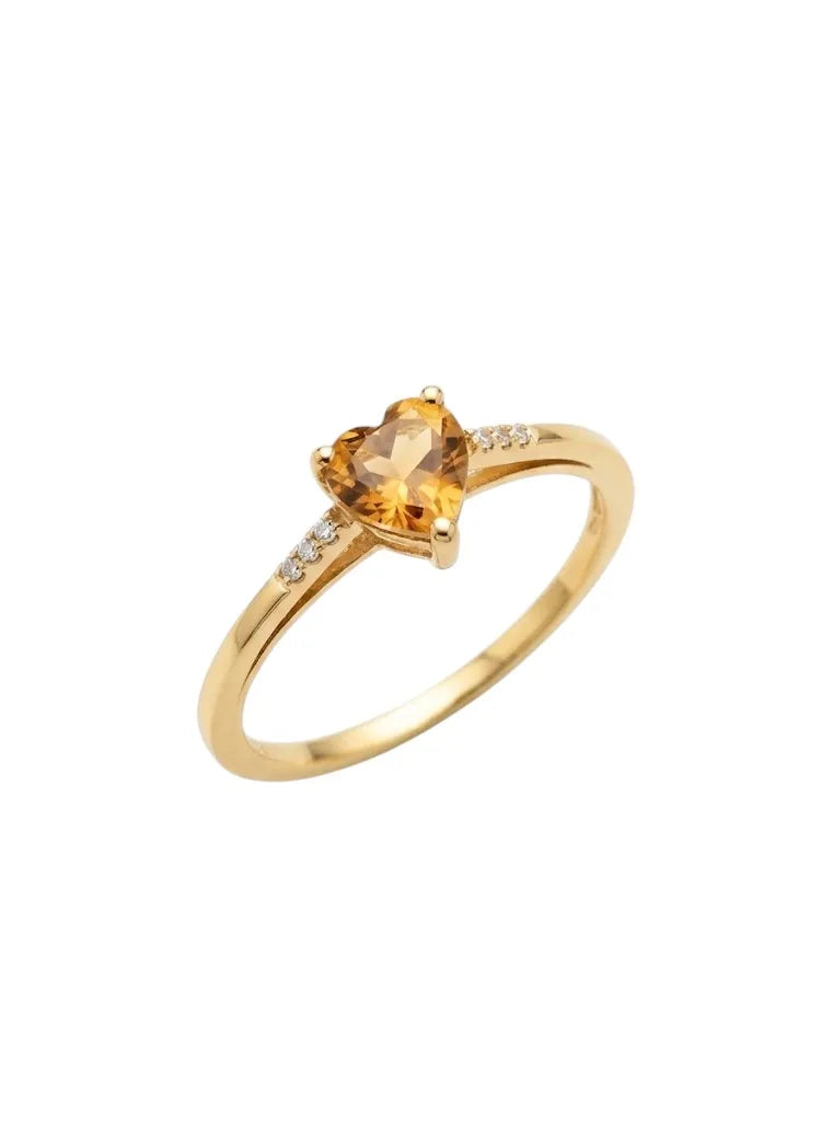 Anello kioto donna in oro giallo 9kt topazio citrino