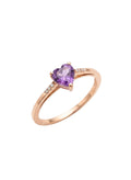 Anello kioto donna in oro rosa 9kt topazio viola