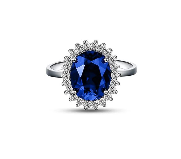 Ring one Silber as1231 mit Swarovski und blauem Stein
