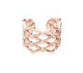 Anello regolabile big in ottone rosato e brillanti