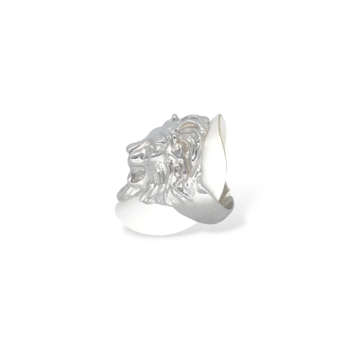 Anello regolabile da uomo Testa di Leone in argento 925