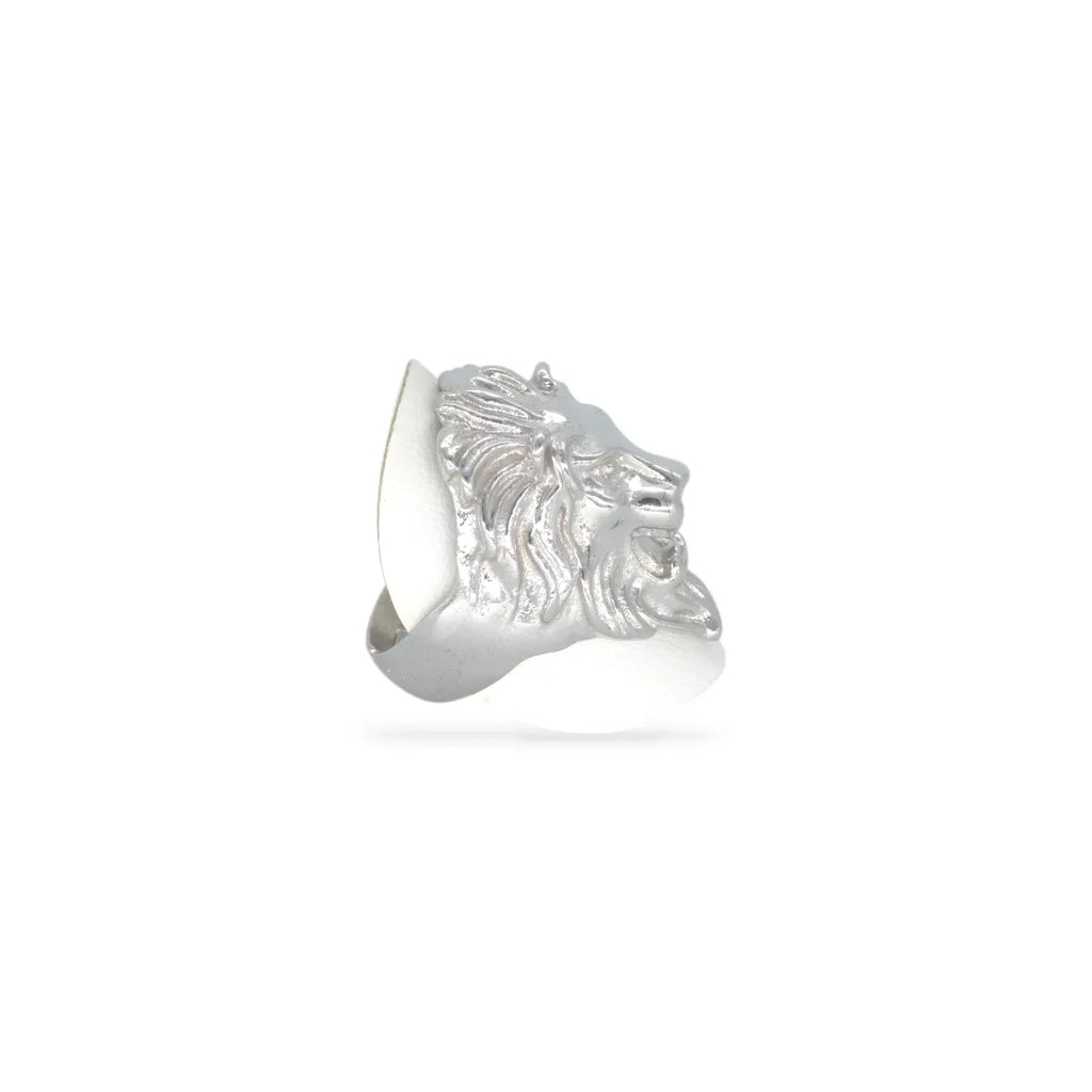 Anello regolabile da uomo Testa di Leone in argento 925