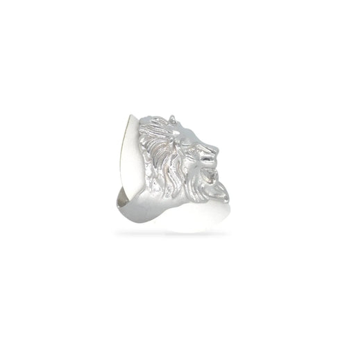 Anello regolabile da uomo Testa di Leone in argento 925