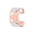 Anello regolabile in bronzo rosato con cuori bicolore