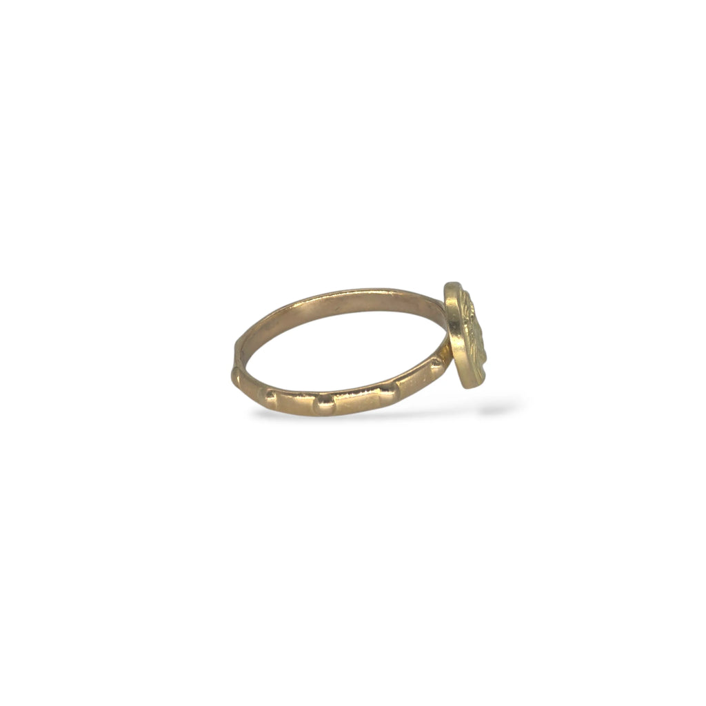 Anello rosario con Gesù in oro 18 carati