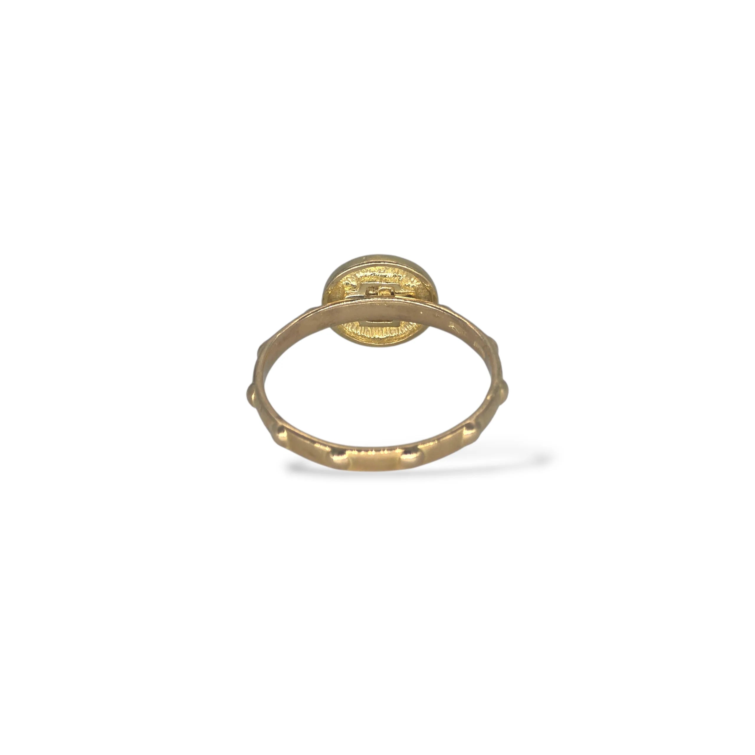 Anello rosario con Gesù in oro 18 carati