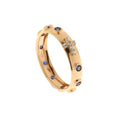 Anello rosario in oro 18kt con pietre blue di zirconi bianchi