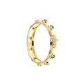 Anello rosario in oro giallo 18kt con pietre verdi gr. 3,50