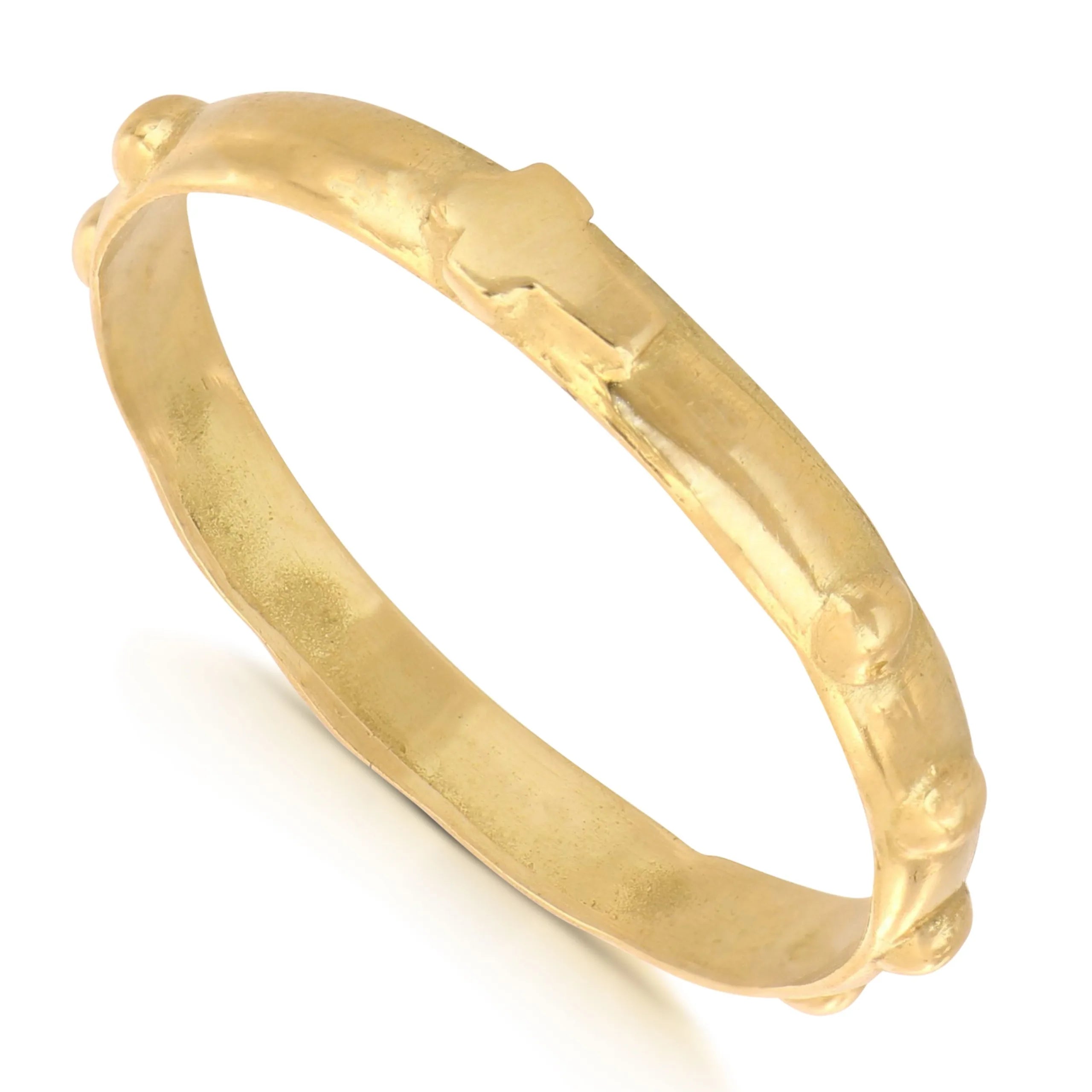 Anello rosario lucido unisex in oro giallo 750