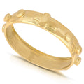 Unisex polierter Rosenkranzring aus 750er Gelbgold, mittelgroß