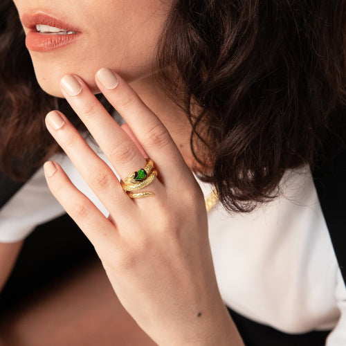 Anello serpente dorato Unoaerre donna 2123