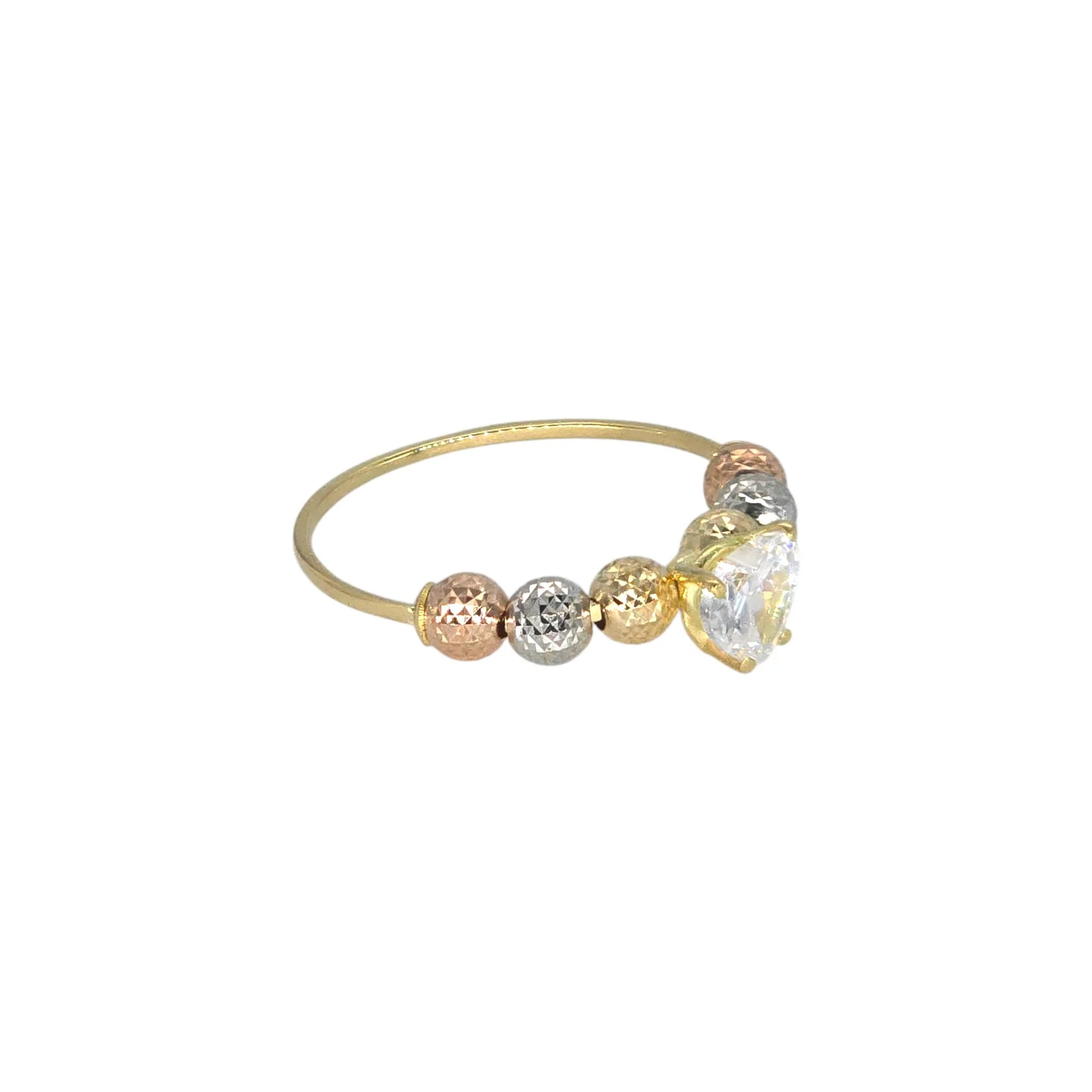 Anello sfere in Oro 18kt Pietra bianca a forma di cuore