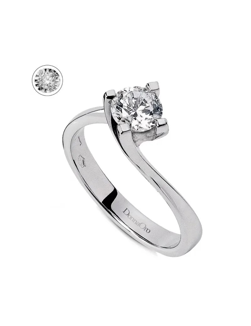 Solitärring Damen Gold mit Diamant Kt 0.10 dkas8785.s010