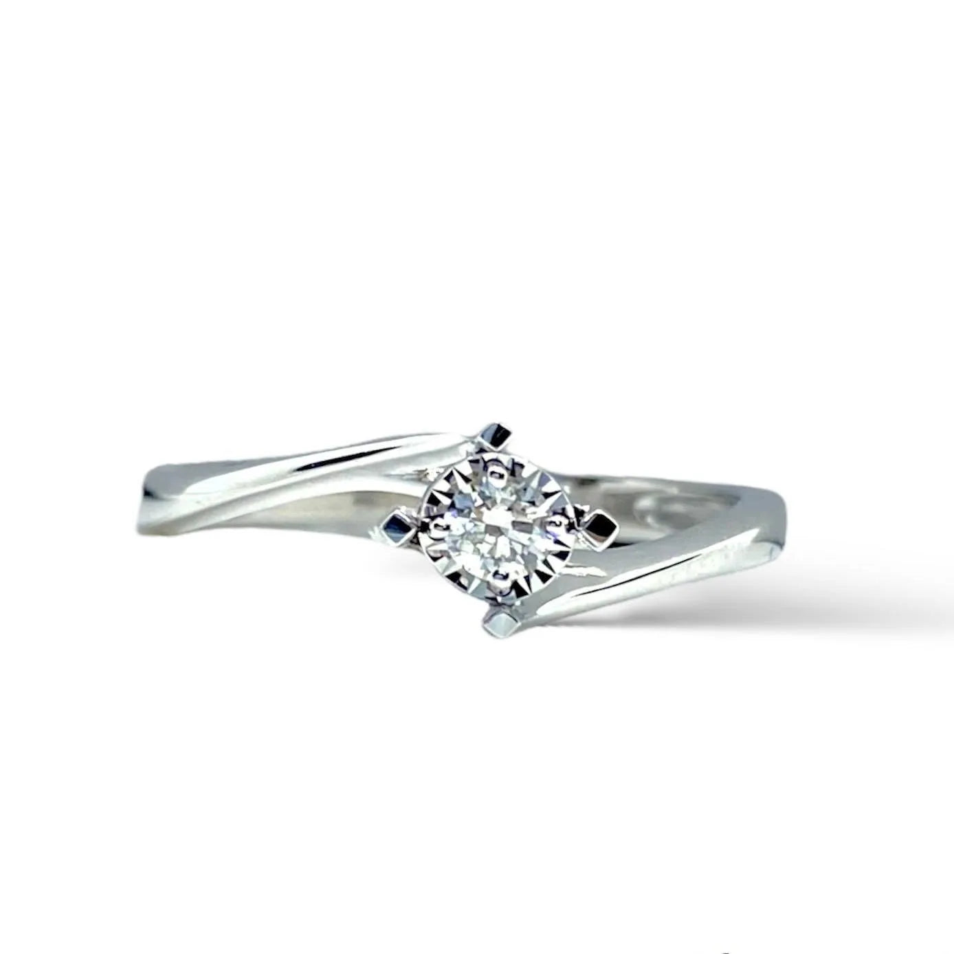 Solitärring Damen Gold mit Diamant Kt 0.10 dkas8785.s010