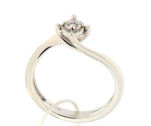 Anello solitario Donnaoro in oro bianco e diamanti DKAS8785.S015