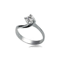 Anello solitario classico in oro 375 con diamante