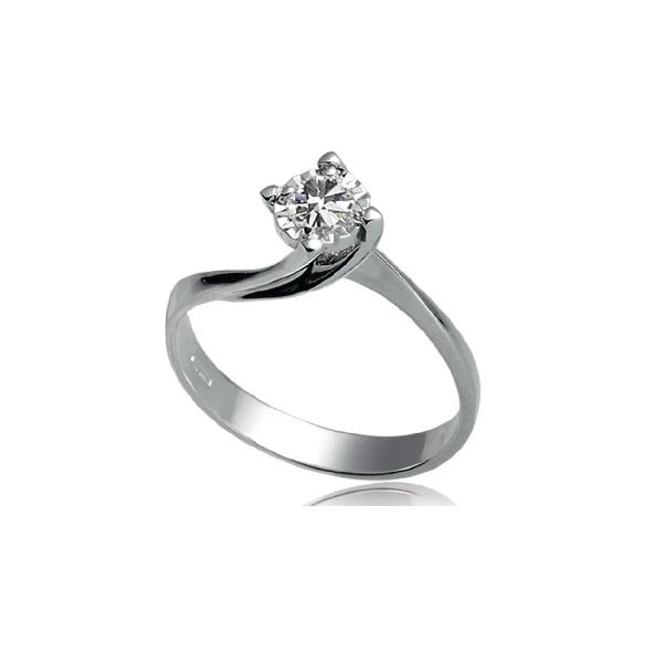 Anello solitario classico in oro 375 con diamante