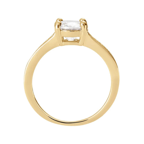 Anello solitario donna Stroili in argento dorato con zircone