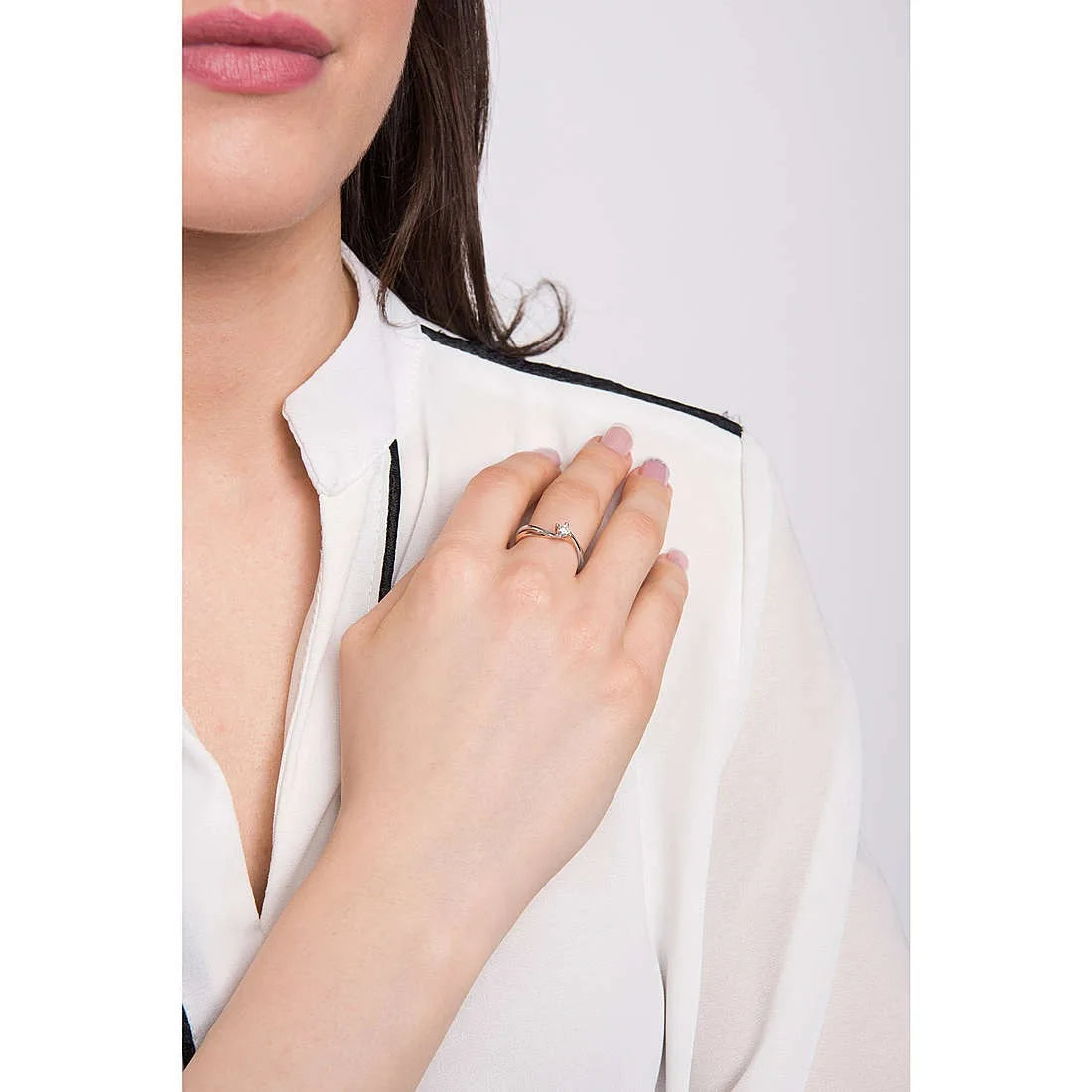 Anello solitario donna da fidanzamento in oro 750 anb 1852