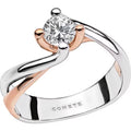 Anello solitario donna in oro 18kt bicolore ANB 2371