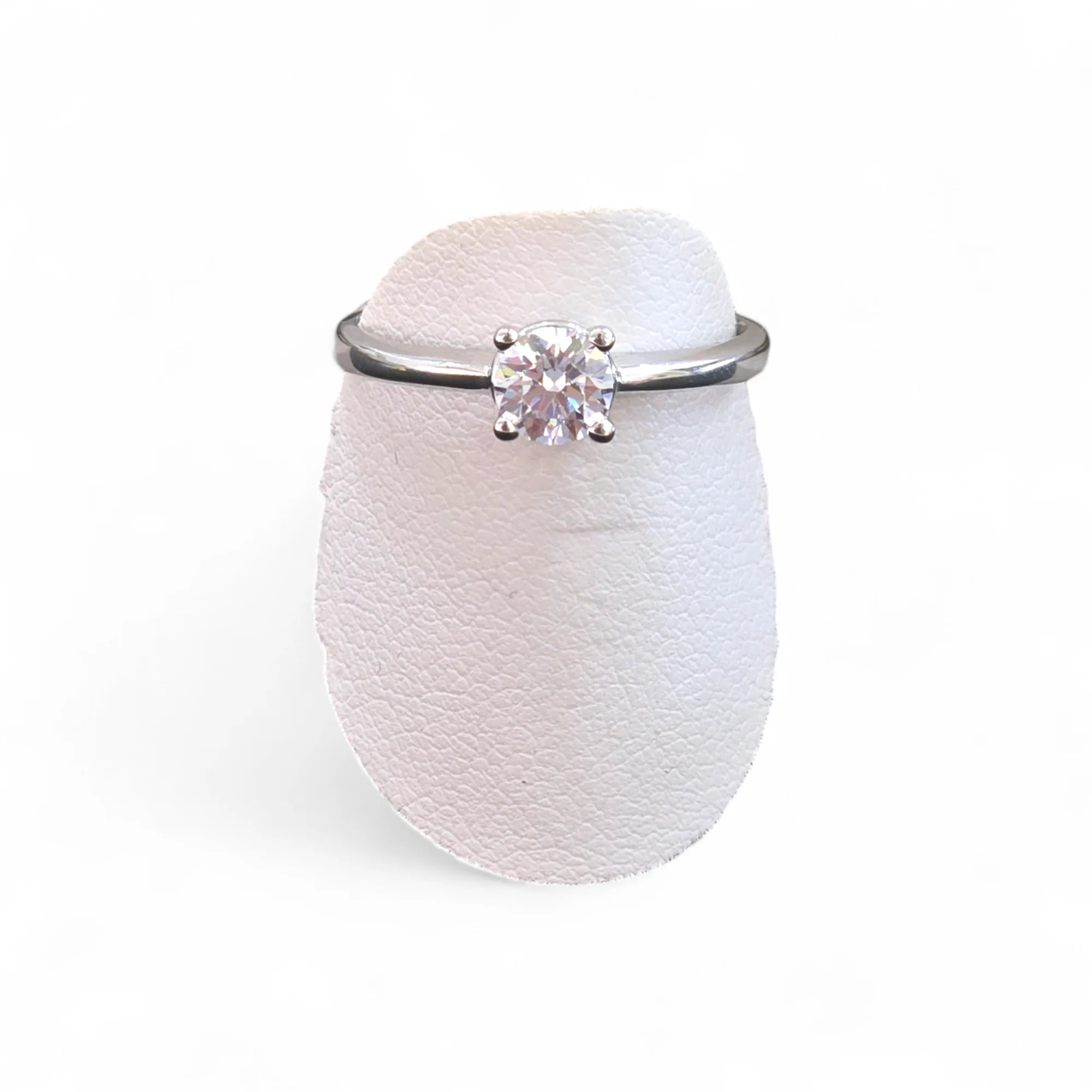 Anello solitario donna in oro bianco 9 kt con zircone Igold