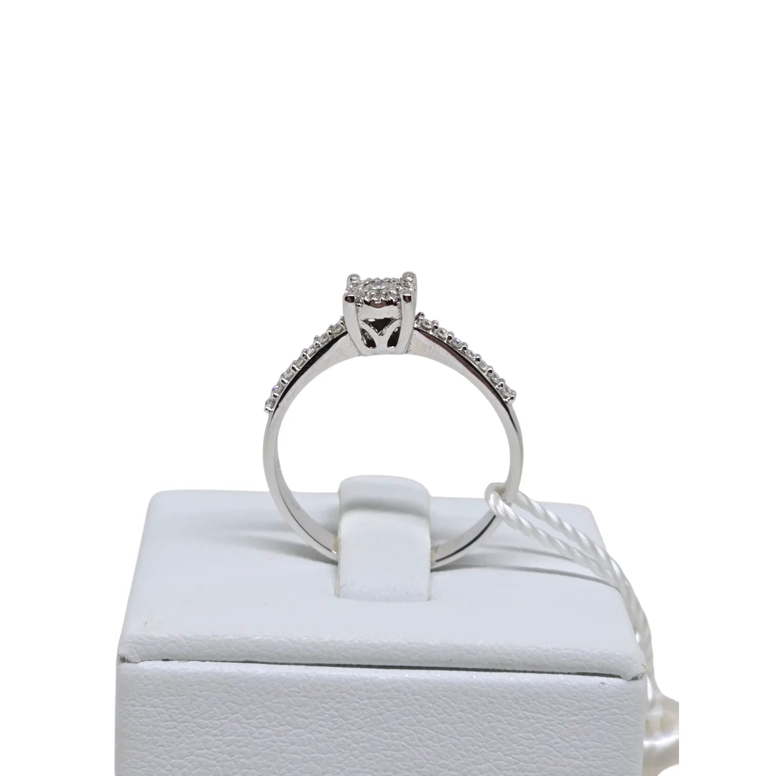 Anello solitario in oro bianco e diamanti ANCHIC/4 PG Gioielli donna