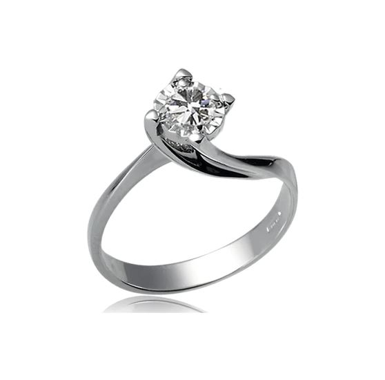 Anello solitario donna in oro bianco e diamanti Donnaoro luce dhas9134.004