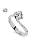Anello solitario donna in oro e diamanti Donnaoro dkac8985.s029