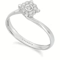 Anello solitario in oro bianco e diamante Comete KANB 1905
