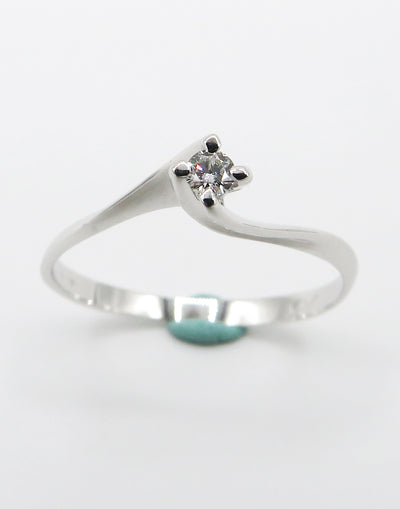 Damen-Solitärring PG Gioielli aus Weißgold und Diamanten 8120SSL004