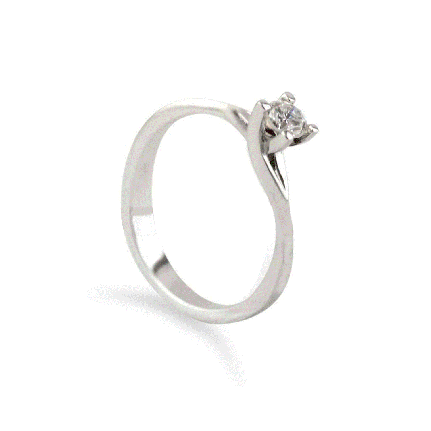 Anello solitario in oro bianco e diamanti 8120SSL010 PG Gioielli da donna