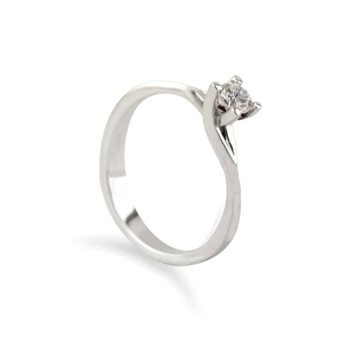 Anello solitario in oro bianco e diamanti 8120SSL010 PG Gioielli da donna