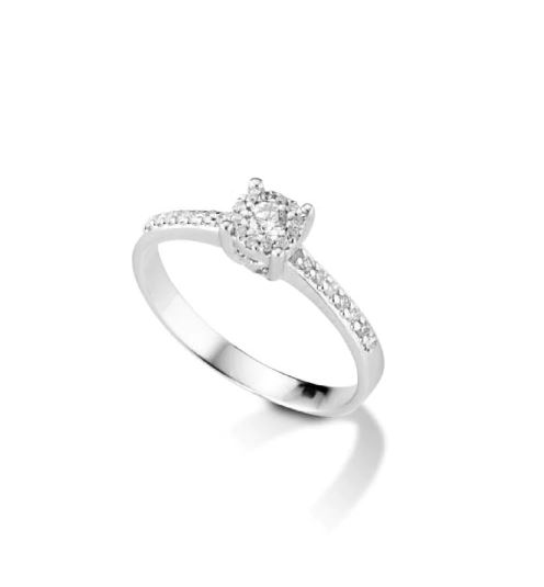 Damenring Solitär aus Weißgold und Diamanten ANCHIC/3 PG Schmuck