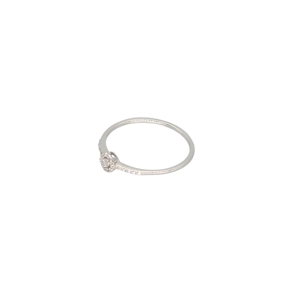 Anello solitario oro bianco 18kt con diamanti