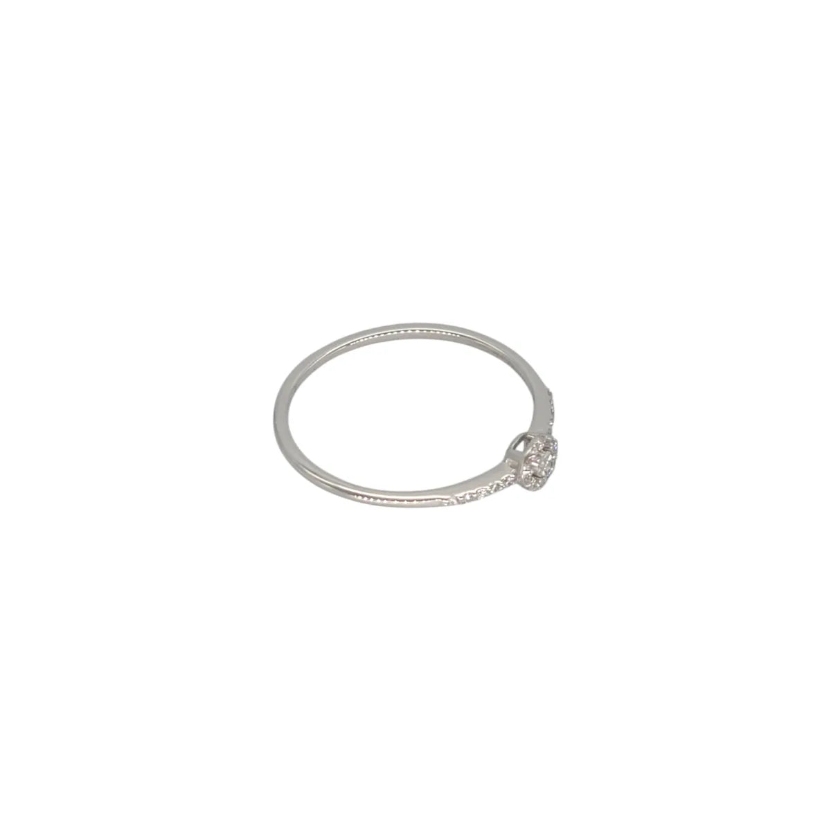 Anello solitario oro bianco 18kt con diamanti