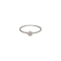 Anello solitario oro bianco 18kt con diamanti