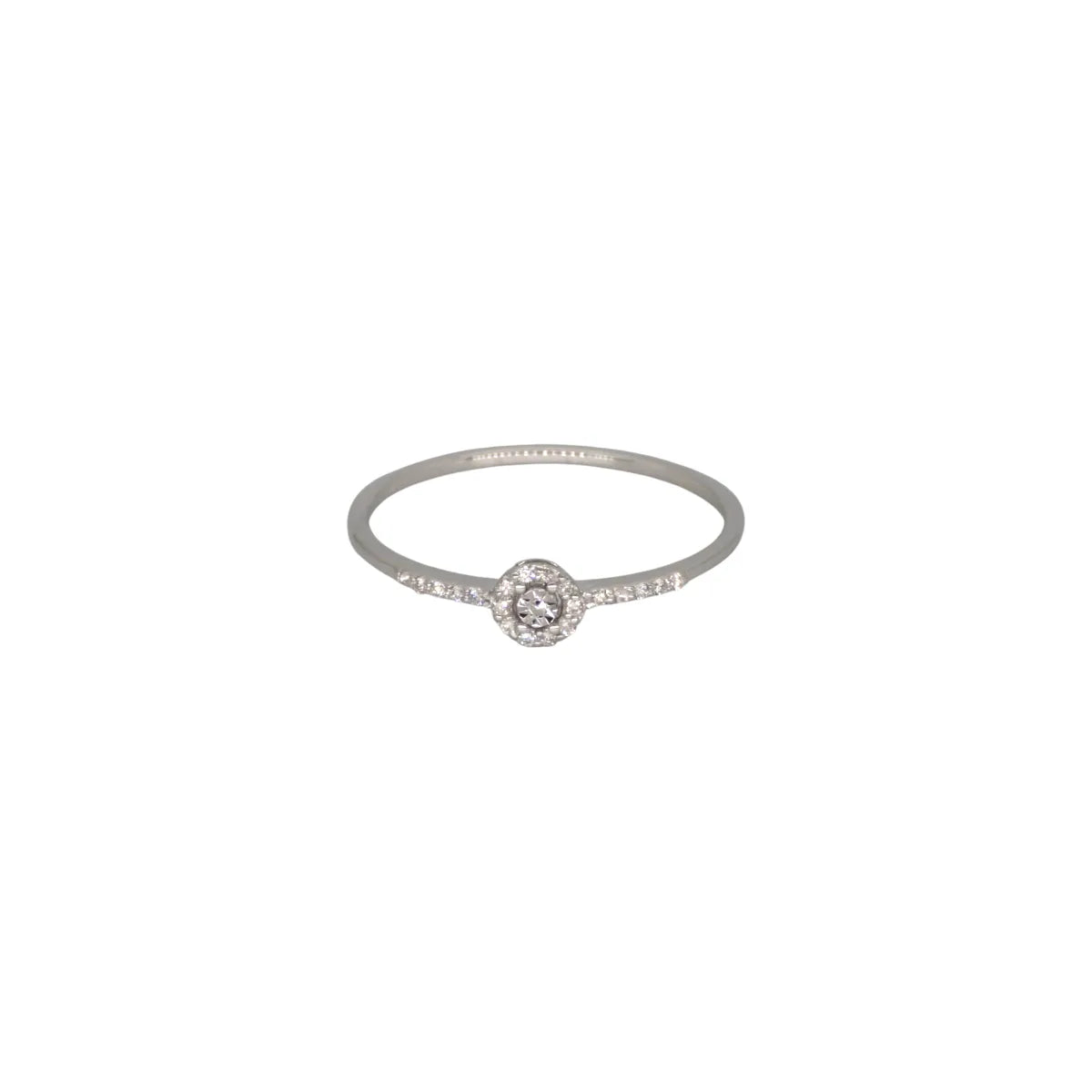Anello solitario oro bianco 18kt con diamanti