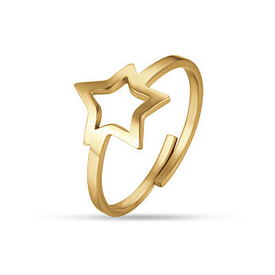 Anello stella acciaio dorato donna gioielli Luca Barra ank313