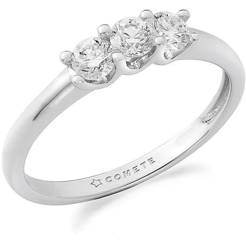 Anello trilogy donna in oro bianco e diamanti Comete