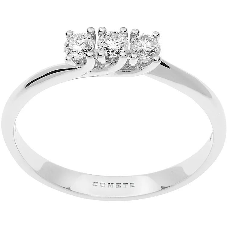 Anello trilogy donna in oro bianco e diamanti Comete